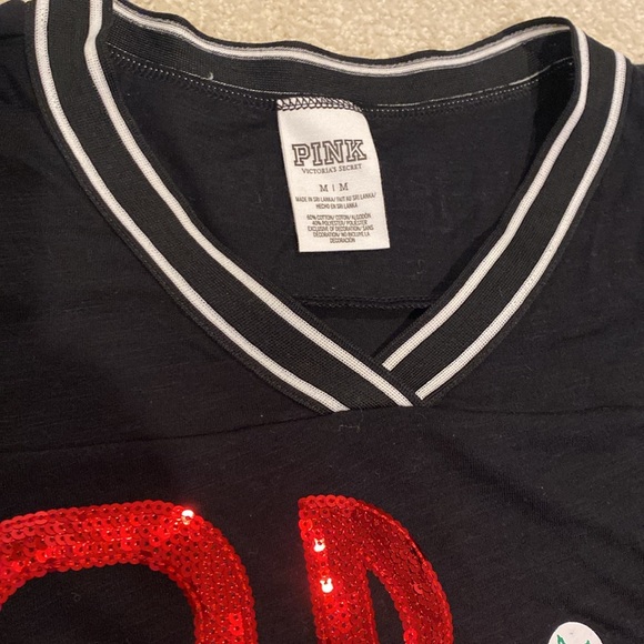 PINK Victoria’s Secret black v neck script Ohio State t-shirt - Picture 2 of 3